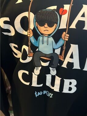 Anti Social Social Club Black Pullover with White Logo